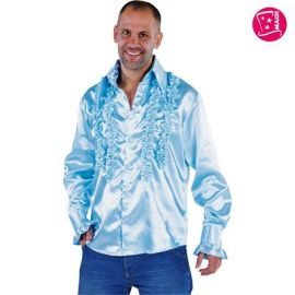 Frill Shirt Blue-Size Small