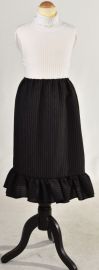 Skirt-Black w/White Stripe Ruffle-Size 10/14