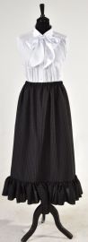 Skirt-Long w/Ruffle-Blk-One Size