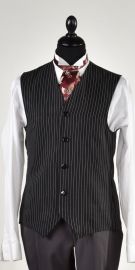Vest Black/White Stripes-Size Small/Medium