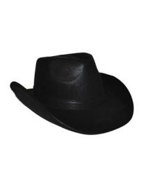 Hat-Cowboy-Faux Leather-Blk