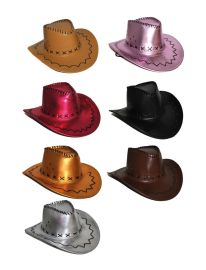 Hat-Cowboy-Faux Leather-Blk