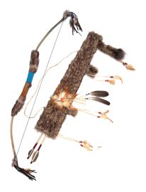 Bow/Arrow/Quiver w/Fur & Feathers-39.5",35.4"
