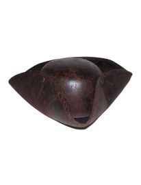 Hat-Tricorn-Brn-Faux Leather
