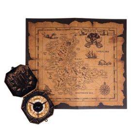 Pirate- Compass & Treasure Map-15.4"x11.4"