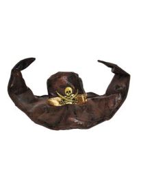 Hat-Pirate-Brn w/Gld Crossbone