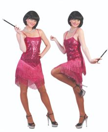 Fringe Flapper-Pink-Size Small