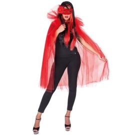 Tulle Cape Red -One Size