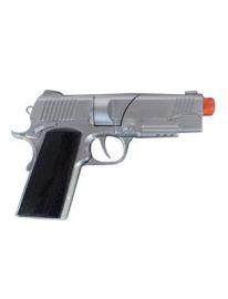 Gun-Slv/Blk-Metal-6.7"-(use 8 shot caps)