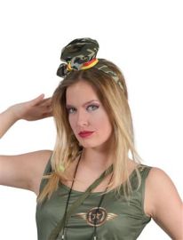 Headband-Mini Hat-Camo w/Bow