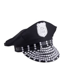 Police Cap w/Rhinestones