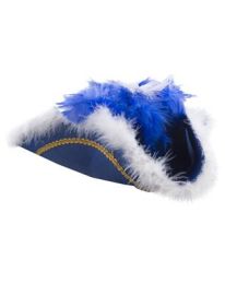 Hat-Tricorn-Fur/Feathers-Blu