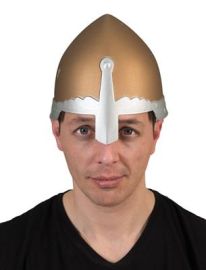 Helmet-Medieval w/Nose Guard-Bronze/Slv