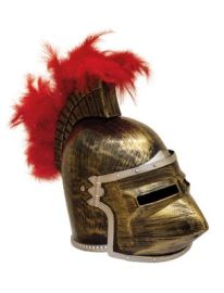Helmet-Pointed Shield & Feather-Gld