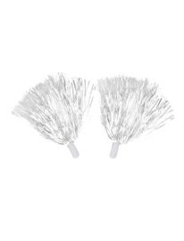 Pom Poms-2 pcs-Foil-Wht