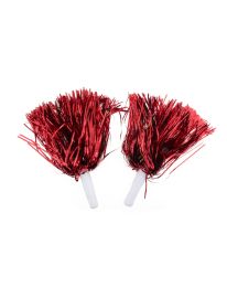 Pom Pom-2 pc set-Foil-Red