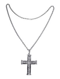 Necklace-Metal-Cross-Slv-2.8"x2.4"