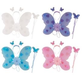 Playset-Butterfly w/Hearts-3 pc set-Pur-16.9"x14.6"