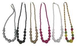 Necklace-Large Beads-White
