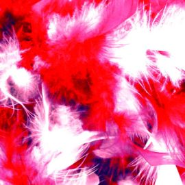 Feather Boa-Red/Wht-78"