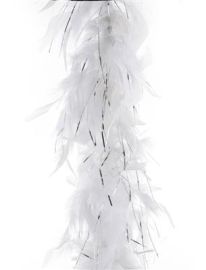 Boa-Feathers-w/Tinsel-Wht/Slv-78.7"