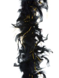 Boa-Feathers-w/Tinsel-Blk/Gld-78"