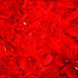 Feather Boa-Red w/Gold Tinsel-78"