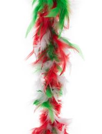 Boa-Feathers-Grn/Wht/Red-78.7"