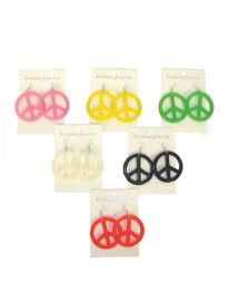 Earrings-Peace Sign-Pink
