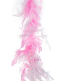 Boa-Feathers-Pnk Tinsel/Wht-78.7"