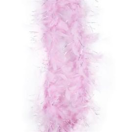 Boa-Feathers w/Slv Tinsel-Pnk-78.7"