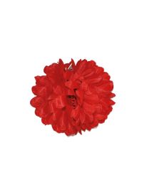 Hair Clip-Pom Pom-5"-12 pcs-Red
