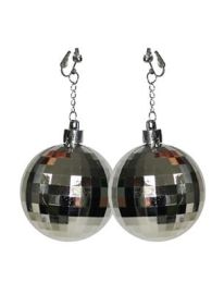 Earrings-Clip On-Disco Balls