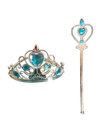 Playset-Tiara & Wand-Child-Blu-12.6"