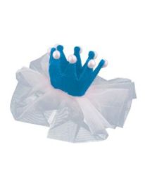 Hairclip-Mini Crown-Blue-5.1"x2"