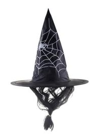 Hat-Witch w/ Spider in Web & Hair