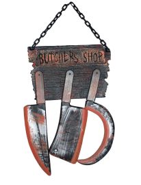 Décor-Butcher Knives w/Blood-29.5"x13.4"