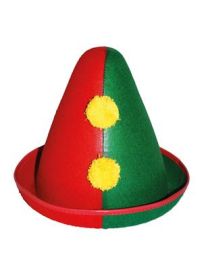 Hat-Clown-Cone w/Pom Poms