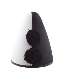 Hat-Blk/Wht w/Pom Poms