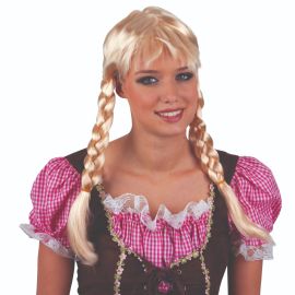 Wig-Long-Braided w/Bangs-Blonde