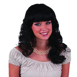 Wig-Long Curly Black