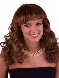 Wig-Long Curly Brown