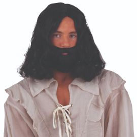 Wig w/Beard-Black