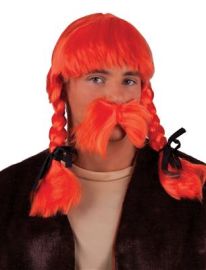 Wig-Braided w/Mustache-Org