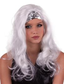 Wig-Disco-Wht w/Slv