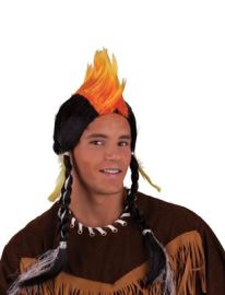 Wig-Mohawk w/Braids-Gld/Blk