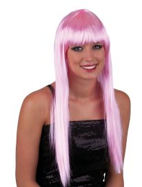 Wig-Long w/Bangs-Light Pnk
