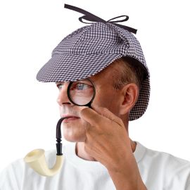 Detective Set-Magnifying Glass, Pipe, Hat