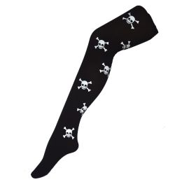 Stockings-Pantyhose-Blk w/Crossbones