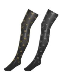 Pantyhose-Blk w/Stars-Slv